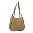 thumbnail image 3 of Bolso de mujer Compuesto ahuecado tejido Gran capacidad Embrague femenino Marrón, 3 of 9