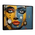 thumbnail image 2 of Designart "Vibrant Portrait Collage In Yellow And Blue I" African American Art Floater Framed Wall Art Prints, 2 of 5