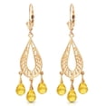 thumbnail image 2 of Galaxy Gold 3.75 Carat 14k Solid Gold Chandelier Earrings Natural Citrine, 2 of 3