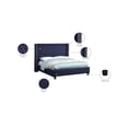 thumbnail image 2 of Meridian Furniture Ashton Solid Wood Linen Wing Back Full Bed in Navy, 2 of 3