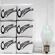 Creative Hobbies 6 Watt, S6 Shape, Silicone Dipped, Country Style, Electric Candle Lamp Chandelier Light Bulbs, Individually Boxed, Wholesale Pack of 6 Bulbs