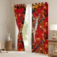 thumbnail image 3 of Feelyou Deer Curtains Pack of 2 (42x84 Each), Rustic Branches Red Curtains Blackout, 3 of 6
