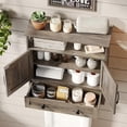 thumbnail image 3 of Bathroom Wall Cabinet, 23.6''x23.6'' Farmhouse Wall Mounted Medicine Cabinet with Drawer, 2 Barn Door & Adjustable Shelf, Space Saving Over The Toilet Storage Cabinet for Bathroom, Kitchen, Entryway, 3 of 7