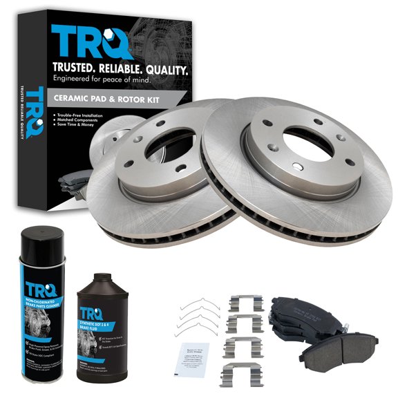 TRQ Front Brake Pad & Rotor Kit with Chemical Kit Ceramic Fits 2001 Hyundai Sonata