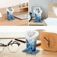 thumbnail image 6 of Fintie Plush Lined Eyeglasses Holder with Magnetic Base, PU Leather Glasses Stand Case, Ocean Marble, 6 of 6