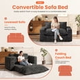 thumbnail image 3 of Centilab Convertible Sofa Bed, Loveseat Sleeper Sofa, 3 in 1 Folding Couch Bed with 2 Pillows, Pull Out Floor Couch for Living Room Bedroom Lounge, Black, 3 of 9