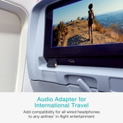 MEE audio Airplane Headphone Adapter for In-Flight Entertainment Systems (2 Pack), Black