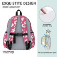 thumbnail image 5 of Daisy Pioneer Flower Pink Pattern Backpack for School, Cute School Bag with Adjustable Shoulder Straps and Padded Back, 13.4"x11"x4.7", 5 of 5