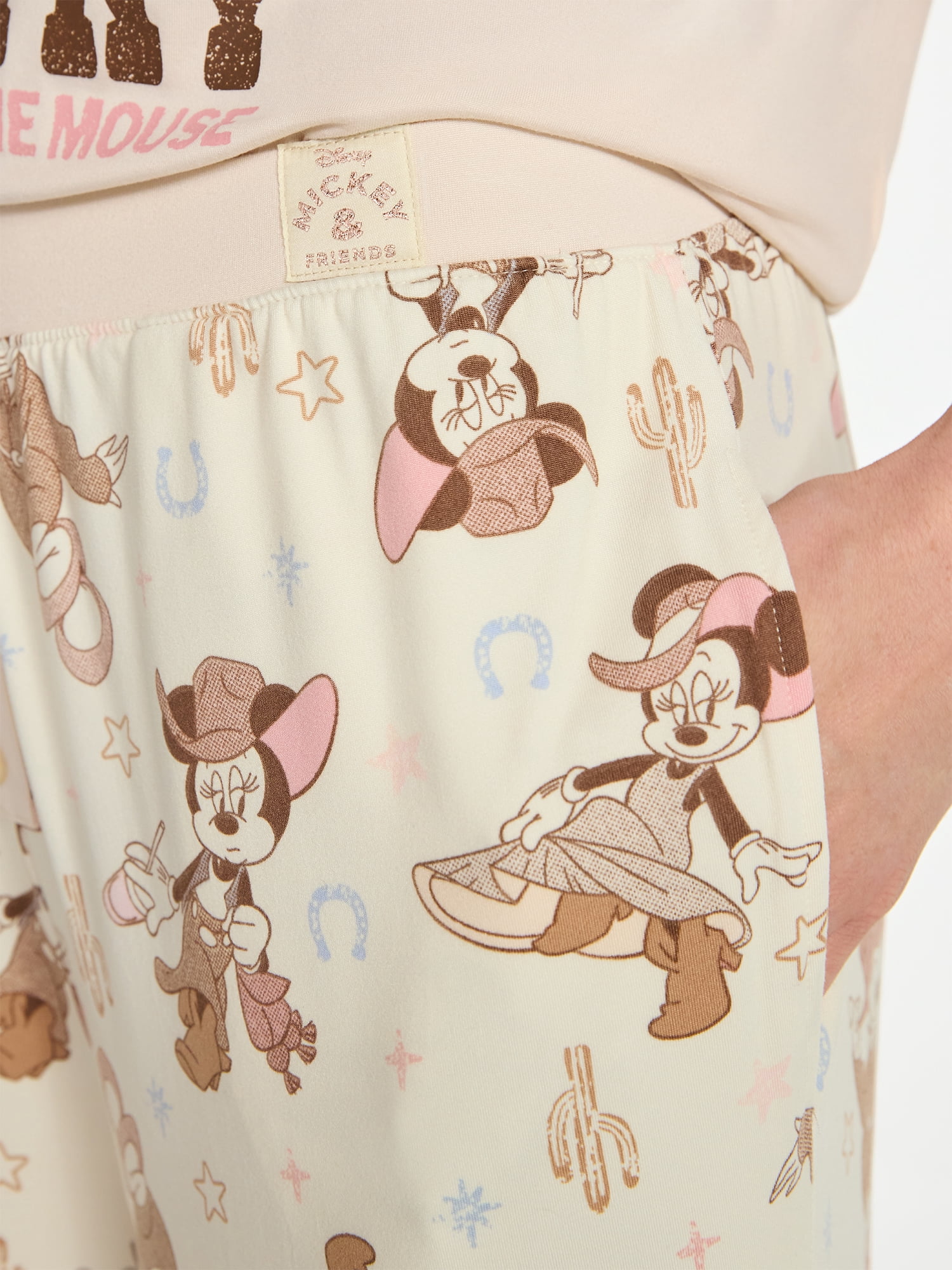 Mickey and Friends Women's Western Minnie Mouse Sleep Pants, Sizes XS-3X