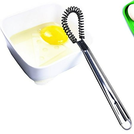 

Stainless Steel Mini Spring Egg Beater Silicone Whisk Magic Hand Held Sauce Stirrer Blender Milk Frother Foamer Coffee Mixer (Silicone Coil)