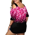 thumbnail image 4 of Gvmfive Womens Plus Size Short Sleeve Blouse Cold Shoulder Printed Tops, 4 of 4