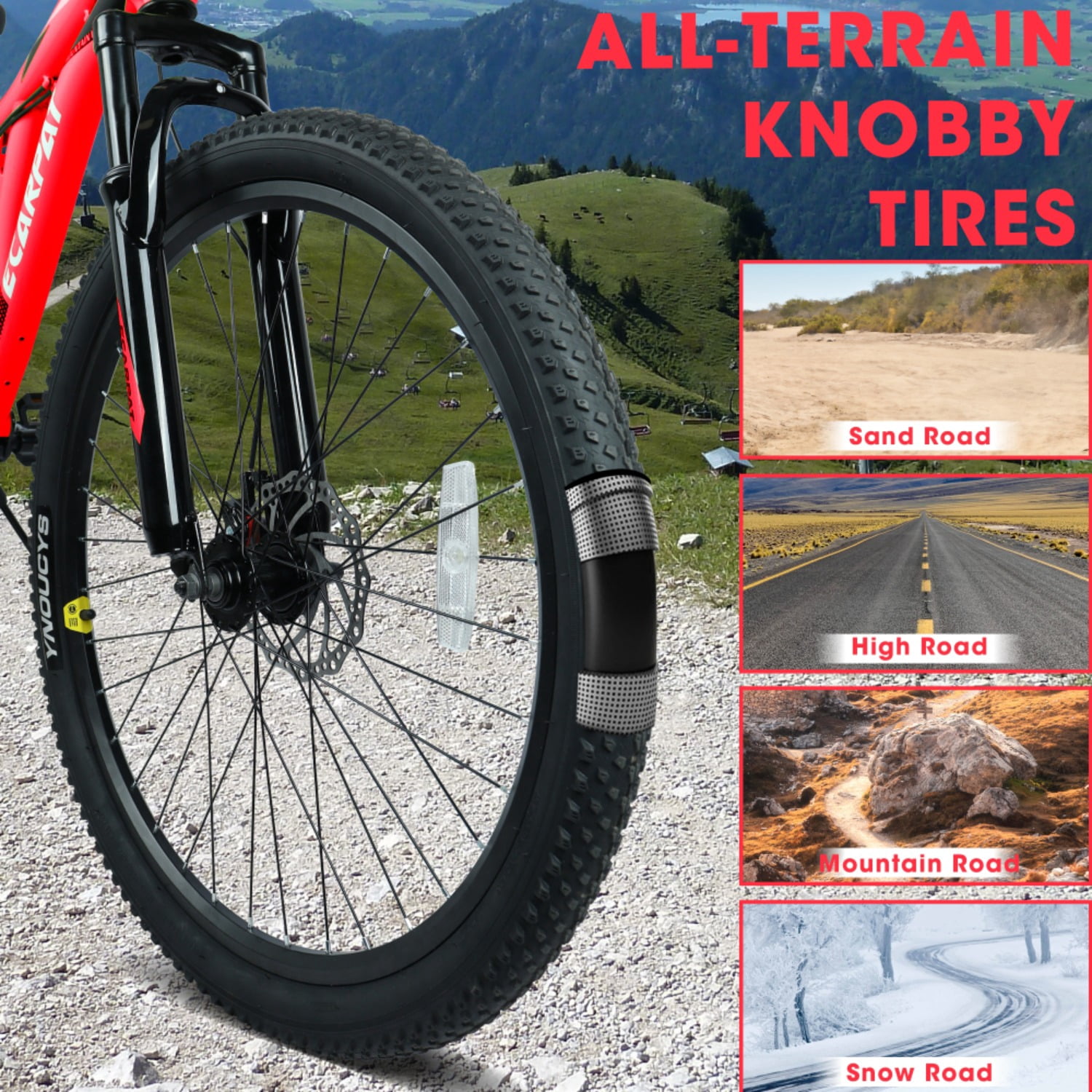 A26003 26 Inch Mountain Bike with 21-Speeds & Full Suspension Steel Frame, Alloy Rims, Disc Brakes For All Terrains, Men & Women, Multiple Colors