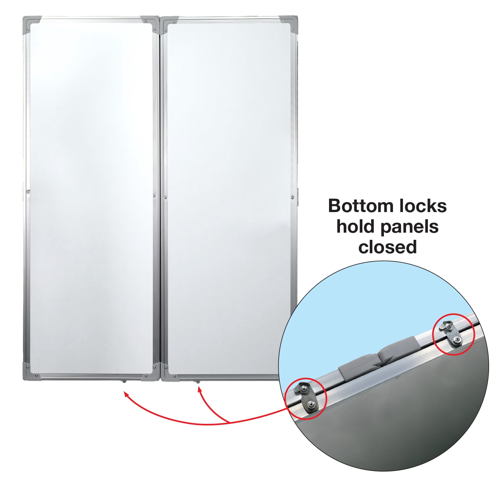 Excello Global Products 40" x 60" Wall Mounted Folding Whiteboard