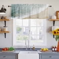 thumbnail image 2 of 2 Pack Abstract Waves Beach Art Valance for Window Sea Oil Painting Style Kitchen Valance Rod Pocket Short Curtain Topper Decorative Window Treatment for Living Room Bedroom 42"x12", 2 of 8