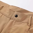thumbnail image 5 of UVEASISHA Men's Hiking Cargo Shorts Zipper Multi Pocket Outdoor Travel Shorts Button Elastic Waist Summer Short Pants for Fishing Camping Khaki L, 5 of 9