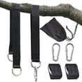 thumbnail image 1 of Correa con ganchos de mosquetón con cierre más seguro, perfecta para columpios de árboles y hamacas, bolsa de transporte, instalación fácil y rápida, color negro, 1 of 5