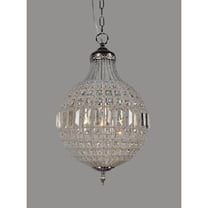 Annabelle Pendant Fixture with Clear Crystals in Silver Metal