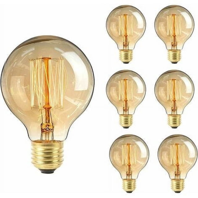 Paquete de 10 bombillas LED de filamento G80 de 220 V, estilo vintage, con espiral E27