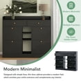 thumbnail image 3 of Modern Shoe Cabinet with 4 Flip Drawers & 2 Top Drawers, 2-Tier Shoe Storage Organizer with Drawers and Adjustable Shelf, Freestanding Shoe Rack for Entrance Hallway, Black, 3 of 9