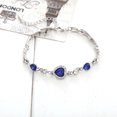 thumbnail image 5 of Womens Heart Bracelet with Sparkling Blue Crystals Elegant Alloy Fashion Jewelry Symbolizing Love and Hope Beautiful, 5 of 10