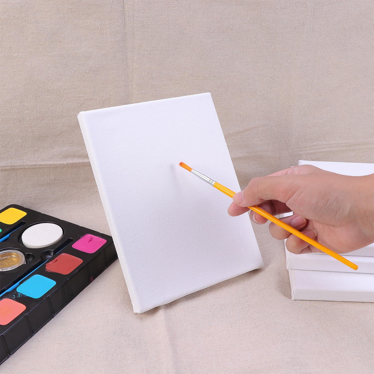 HONMEET 15x20in White Wood Frame Stretched Canvas 10-Pack, Blank Canvas Panels for Painting, Drawing, and Art Projects