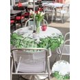 thumbnail image 4 of Outdoor Tablecloth with Umbrella Hole and Zipper, St. Patrick's Round Table Cloth 54 Inch Waterproof Tablecloth, Lucky Shamrock Green Eucalyptus Floral Blue Picnic Table Cover for Patio Camping, 4 of 7