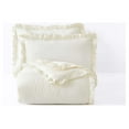 thumbnail image 4 of Chezmoi Collection Nora 3-Piece Ivory Ruffled Edge Trim Microfiber Comforter Set, Full Size, 4 of 8