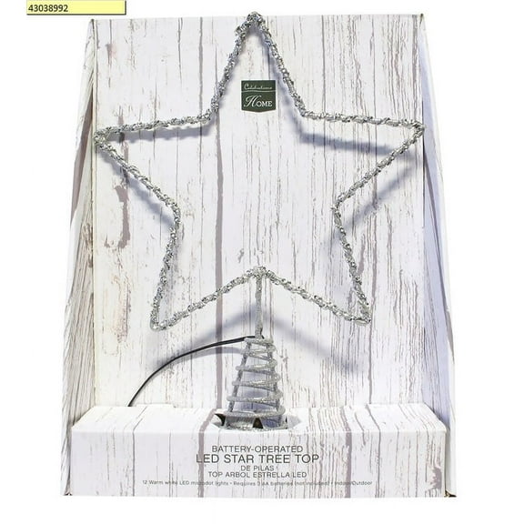 Celebrations 49227-71 Microdot LED Star Christmas Tree Topper, Silver