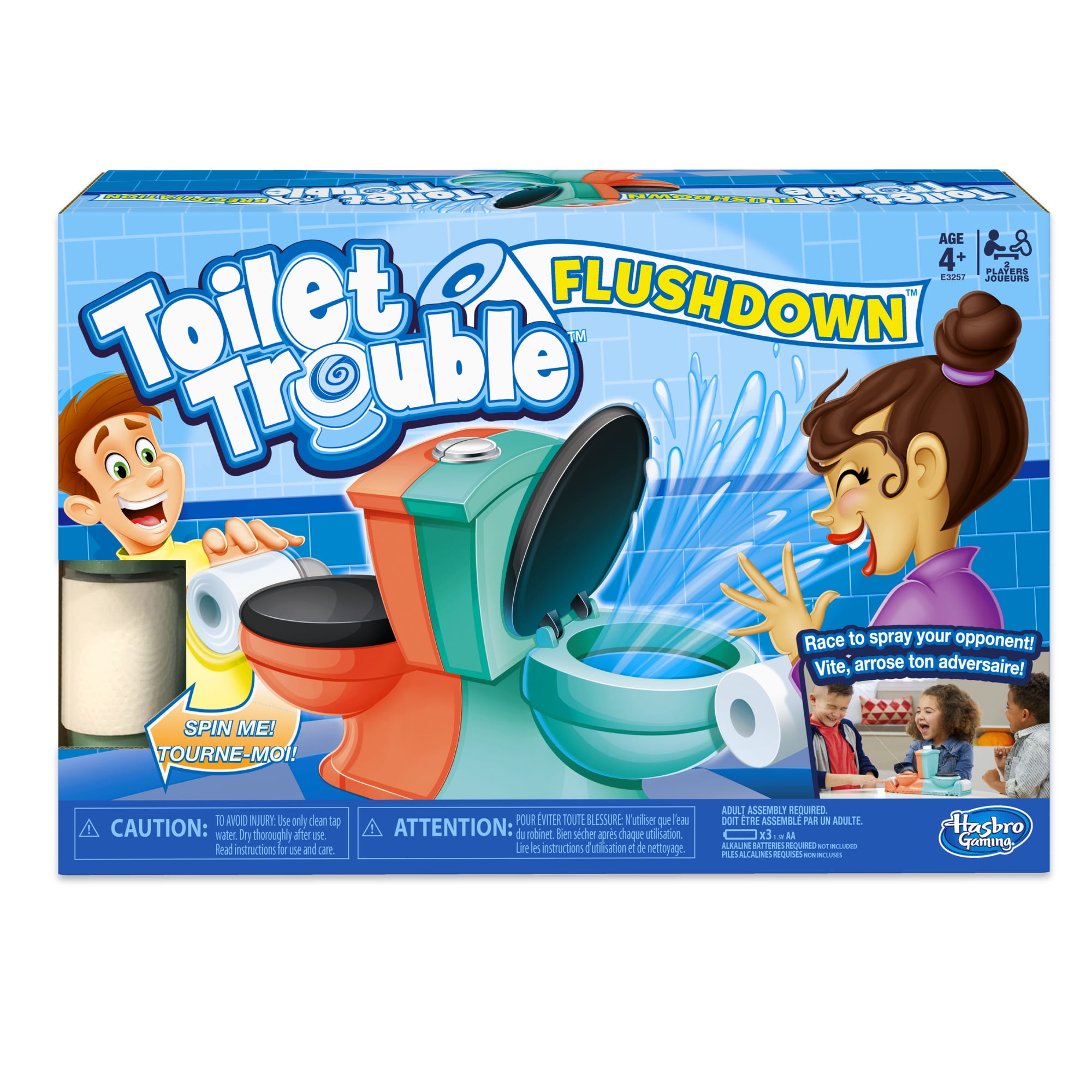 Toilet Trouble Flushdown Kids Game Water Spraying Fun Hasbro Gaming G9 for sale online 