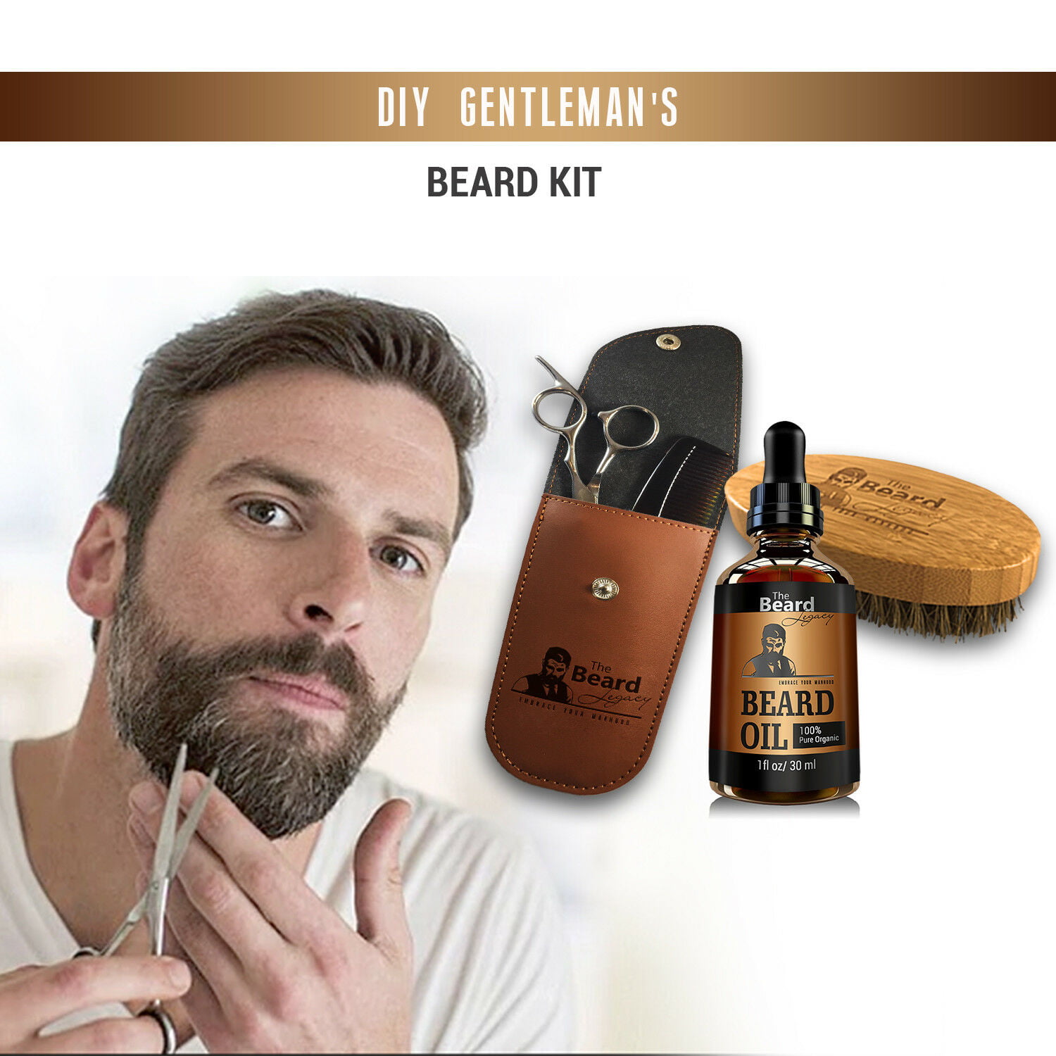 THE BEARD LEGACY® Premium Beard Grooming & Trimming 6PC Kit for Men's -  