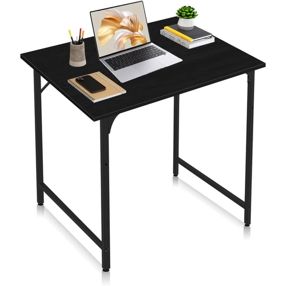 Computer Desk, 32 Inch Office Desk with Metal Frame, Home Office Desk, Modern Simple Style for Small Space Home Office, Living Room, Bedroom, Black