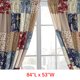 thumbnail image 2 of Juego de cortinas de patchwork con lazos para ventana, color rojo, azul marino y marrón, para dormitorio, habitación de invitados, casa rodante, hotel (2 paneles), 2 of 5