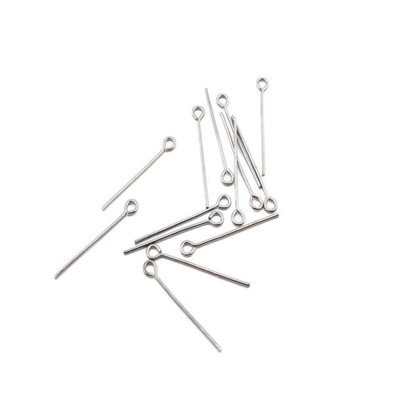 Riwesomey 100 piezas para encontrar joyas, alfileres para los ojos, fabricación de joyas, alfileres de ojo de hierro, artesanía Joyas, gemas y relojes