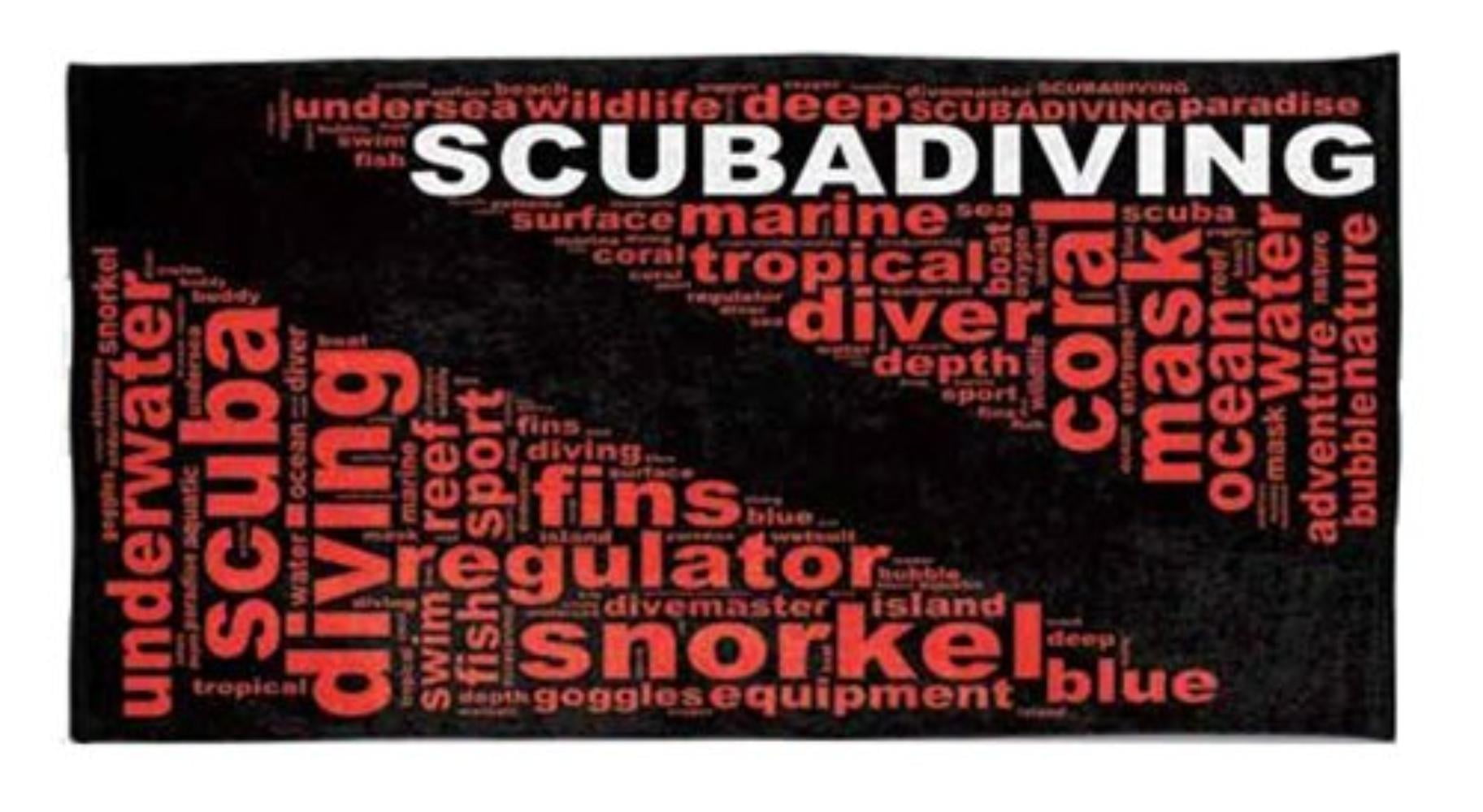Beach Towel 60" x 30" Scuba Diving Native Outfitter GP3111 Dive Flag 