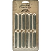 Idea-Ology Metal Word Bands .375"X2.375" 12/Pkg-Antique Nickel Life