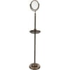 Floor Standing Make-Up Mirror 8-in Diameter with 3X Magnification and Shaving Tray in Venetian Bronze