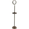 Floor Standing Make-Up Mirror 8-in Diameter with 3X Magnification and Shaving Tray in Venetian Bronze