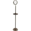 Floor Standing Make-Up Mirror 8-in Diameter with 3X Magnification and Shaving Tray in Venetian Bronze