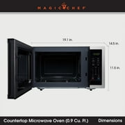 Magic Chef MC99MST Countertop Microwave Oven, 900 W, Stainless Steel
