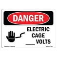 thumbnail image 1 of SignMission OS-DS-A-1218-L-2310 12 x 18 in. OSHA Danger Sign - Electric Cage Volts, 1 of 1