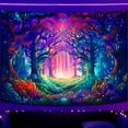 thumbnail image 2 of Simpkeely Blacklight Fantasy Forest Tapestry, UV Reactive Nature Magical Tree Glow Wall Hanging Tapestries for Bedroom, Living Room - 51.2" x 59.1", 2 of 7