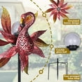 thumbnail image 5 of Solar Wind Spinner Outdoor Metal Kinetic Wind Spinners with LED Lighting Glass Ball Flamingo Wind Spinner with Stake Decorative Windmill for Yard Lawn Garden Patio Decor, 5 of 6