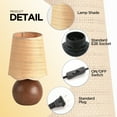 thumbnail image 4 of KUNJOULAM Boho Rattan Table Lamp, Accent Lamp with Woven Lampshade  Metal Base, Bedside Nightstand Desk Light for Bedroom Livingroom Home Decor  Use E26 Bulb (Bulb Not Included), 4 of 7