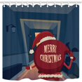 thumbnail image 1 of ABPHQTO Papá Noel de Navidad con gran caja de regalo en cortina de ducha de baño de tela de poliéster de chimenea 160x180 cm, 1 of 1