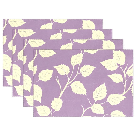 Ryvnso Placemats Set of 4 Leaves Retro Dining Mats Heat-Resistant Non-Slip Washable Table Mat