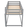 thumbnail image 7 of Tcbosik Twin Over Twin Size Wood Bunk Bed, Bed Frame with Built-in Ladder and Full-Length Guardrail. No Box Spring Needed, Easy Assembly, Gray, 7 of 7