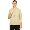 Alfred Dunner Womens Petite Shimmery Pointelle Two-For-One Sweater