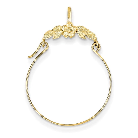 14k Polished Floral Charm Holder