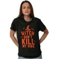 thumbnail image 3 of Halloween Witch Don't Kill My Vibe Plus Size Crewneck Graphic Tee Shirt Brisco Brands 2X, 3 of 5