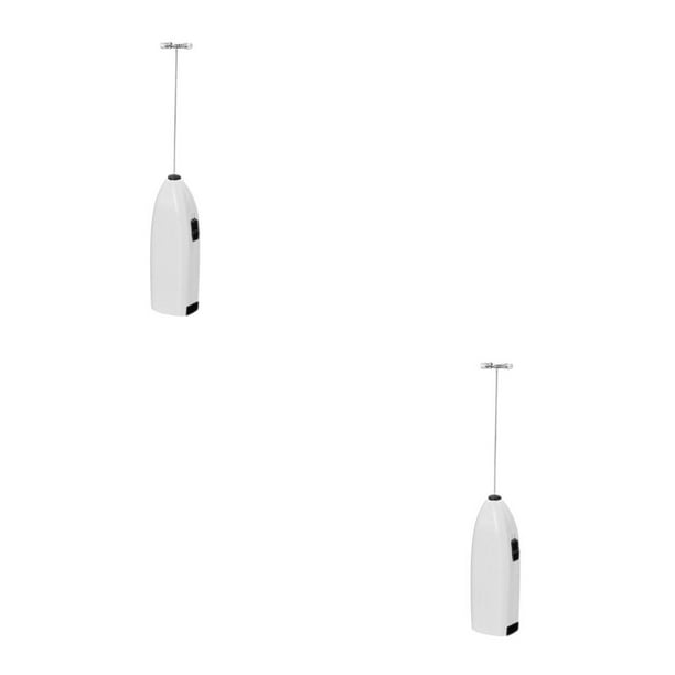 Toystoory Agitador eléctrico Restaurante Panadería Espumador de leche Mezclador de café Batidor automático de huevos Gadget de cocina Blanco 2piezas